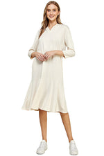 Hoodie Flare Ruffle Hem Midi Dress