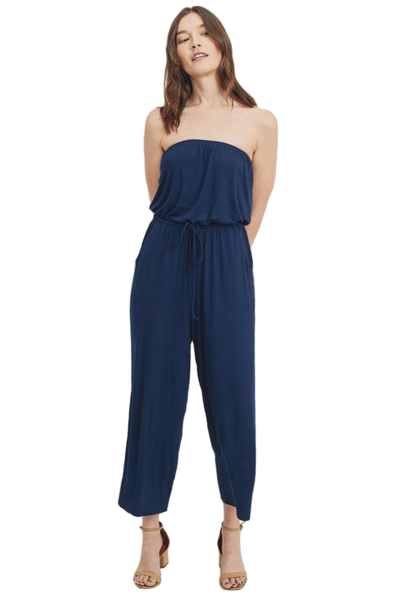 Strapless Tube Culottes Jumpsuit