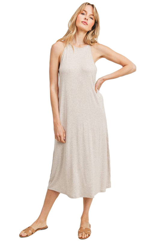 Slip Knit Jersey Midi Dress