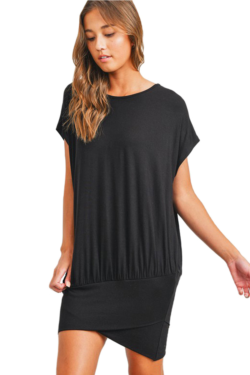 Overlapping Hem Jersey Knit