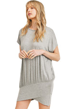 Overlapping Hem Jersey Knit