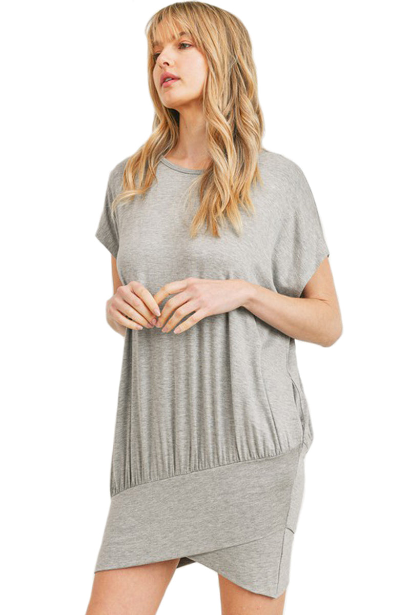 Overlapping Hem Jersey Knit