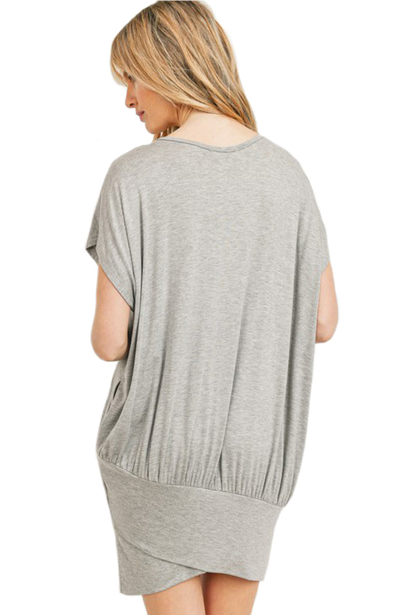 Overlapping Hem Jersey Knit