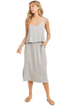 Spaghetti Straps Overlay Midi Dress