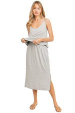 Spaghetti Straps Overlay Midi Dress