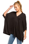 Oversize V-Neck Poncho Tunic