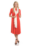 Mock Neck Trapeze Midi Dress