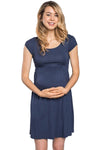 Solid Empire Waist Maternity Dress