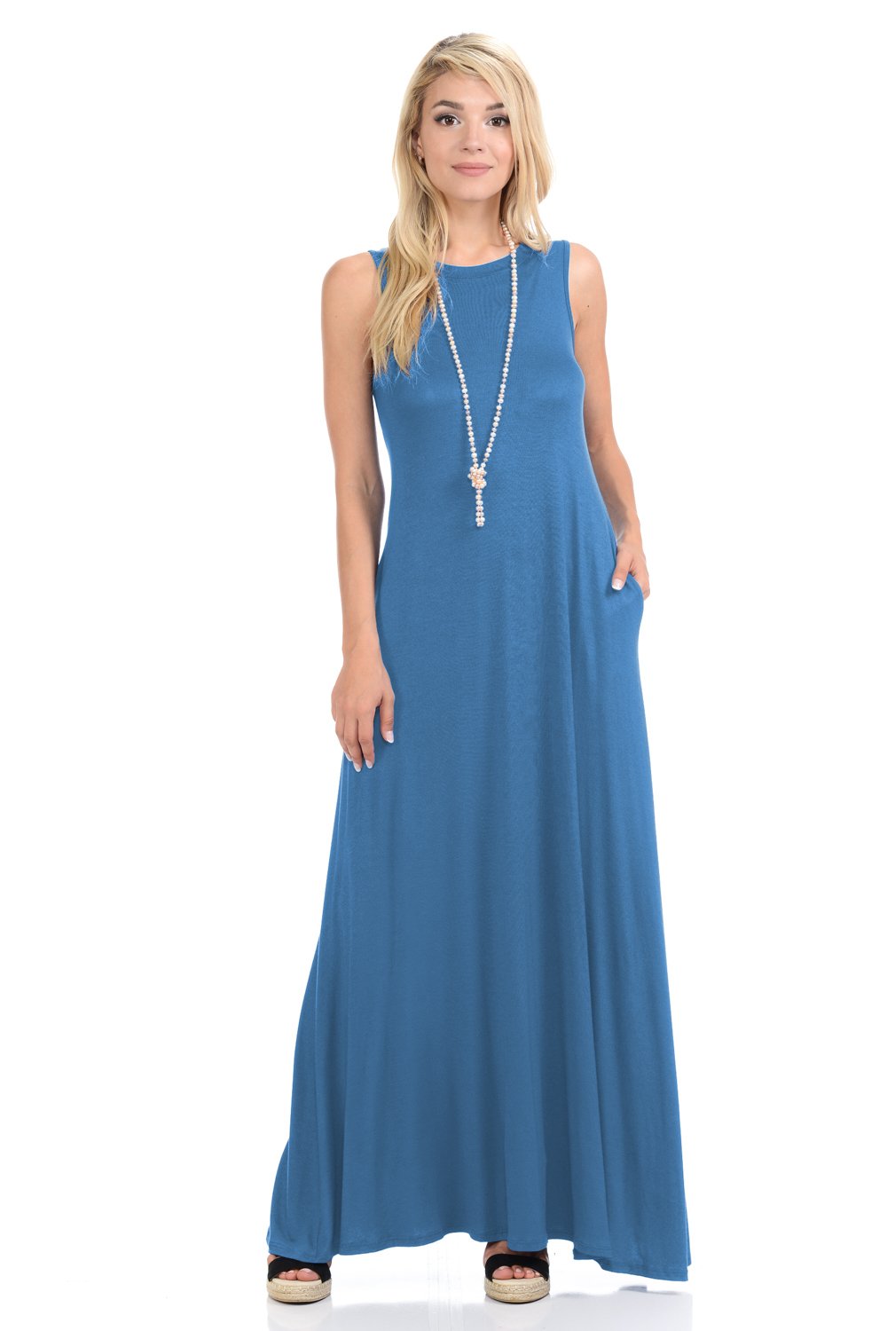 Sleeveless Maxi Dress with Pockets