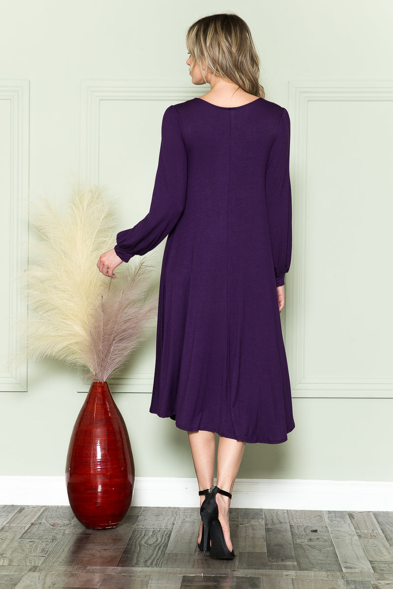 Bishop Sleeve Midi Dress