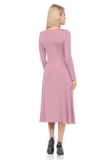 Long Sleeve A-Line Midi Dress