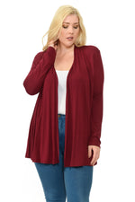Long Sleeve Jersey Cardigan Plus Size