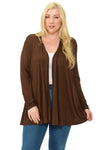 Long Sleeve Jersey Cardigan Plus Size