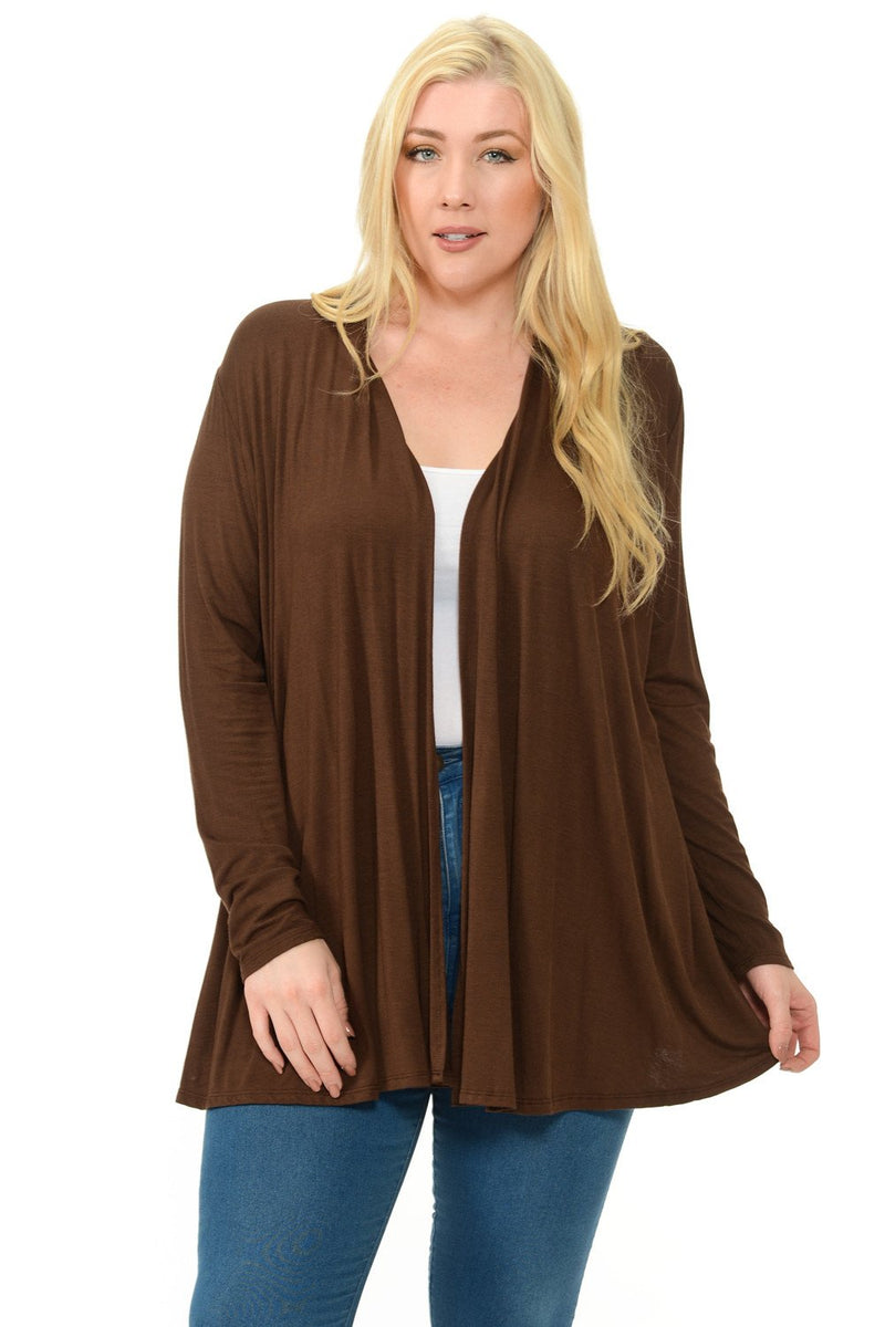 Long Sleeve Jersey Cardigan Plus Size