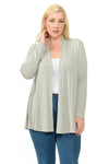 Long Sleeve Jersey Cardigan Plus Size