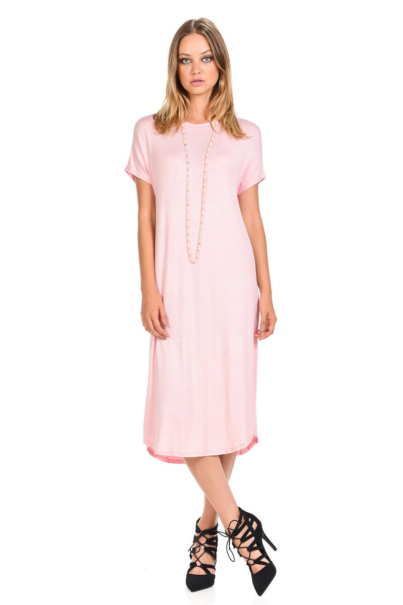 A-Line Short Sleeve Midi Dress