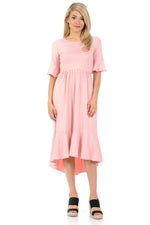 Premium Knit Cropped Bell Midi Dress
