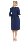 Babydoll Midi Dress with Ruffle Sleeve and Side Pockets