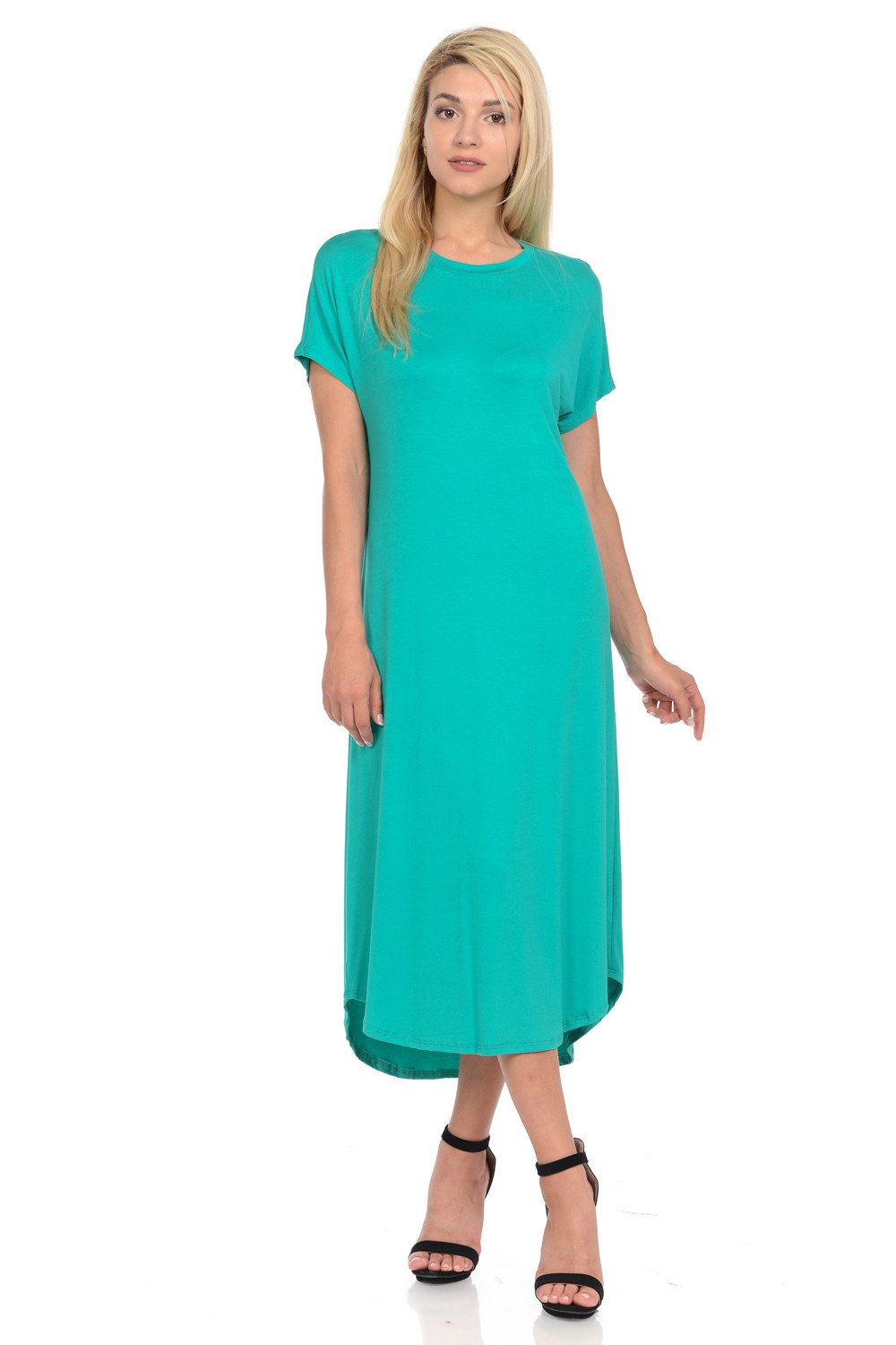 A-Line Short Sleeve Midi Dress