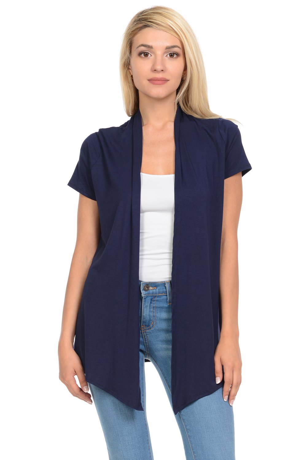 Short Sleeve Open Front Vest Plus Size