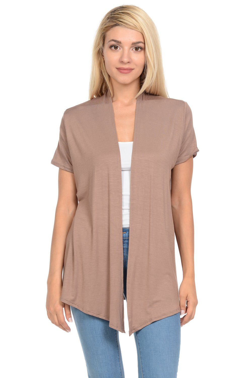 Short Sleeve Open Front Vest Plus Size