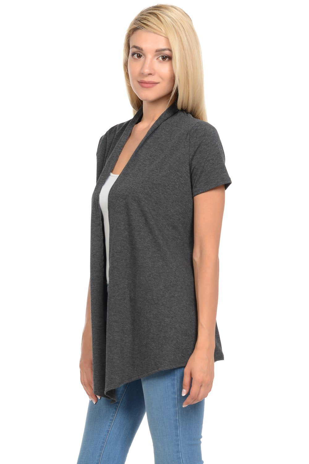 Short Sleeve Open Front Vest Plus Size