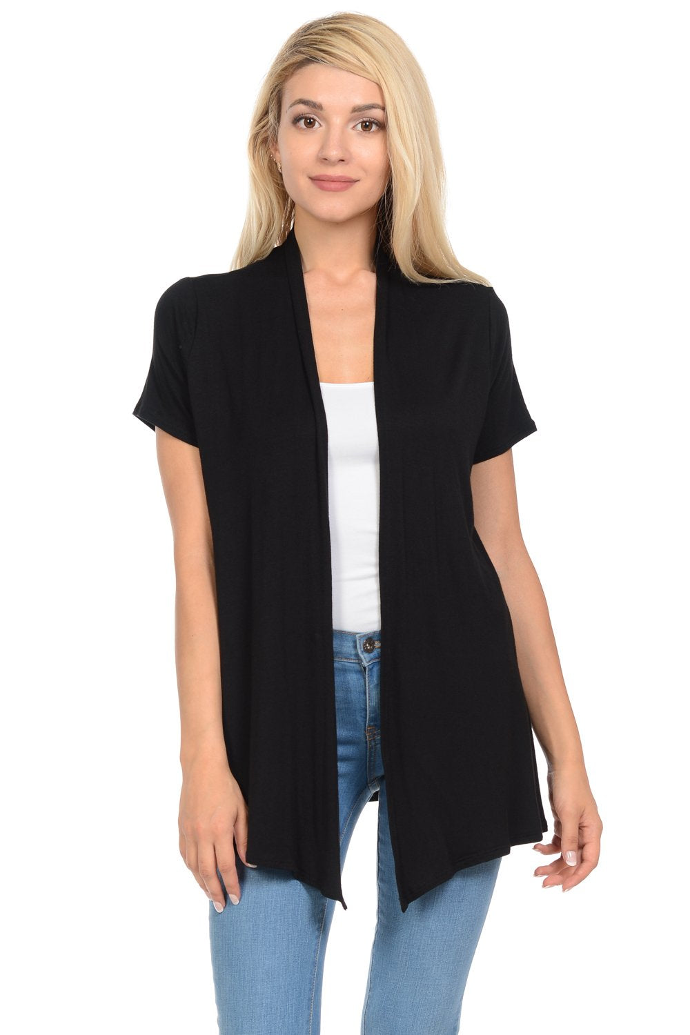 Short Sleeve Open Front Vest Plus Size