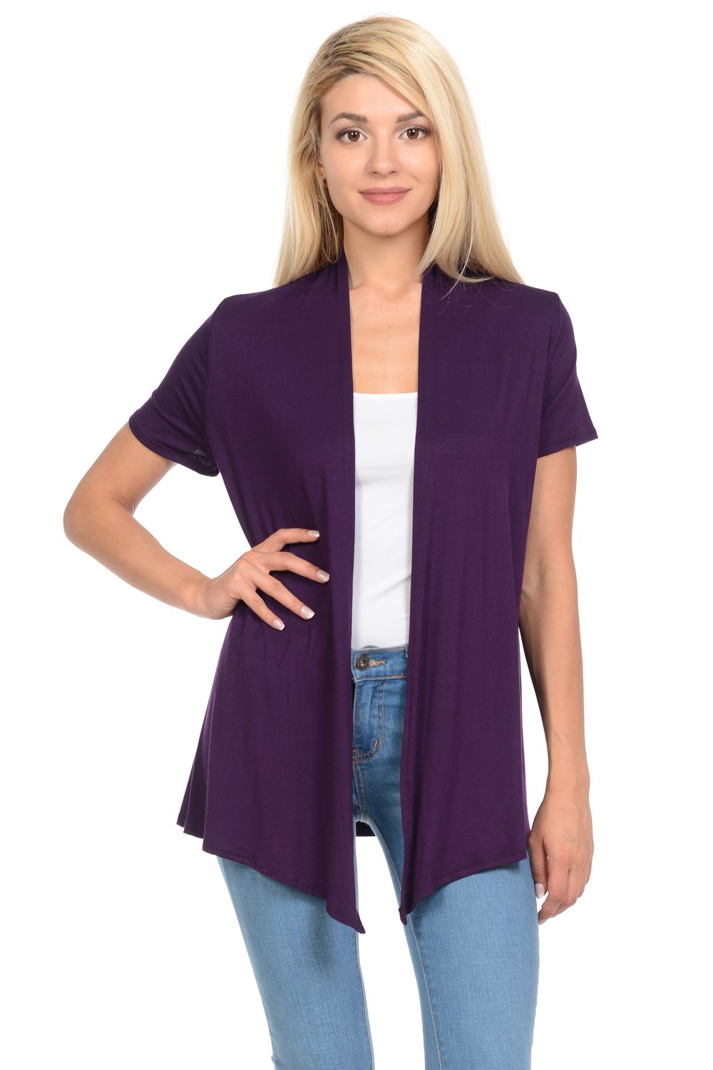 Short Sleeve Open Front Vest Plus Size