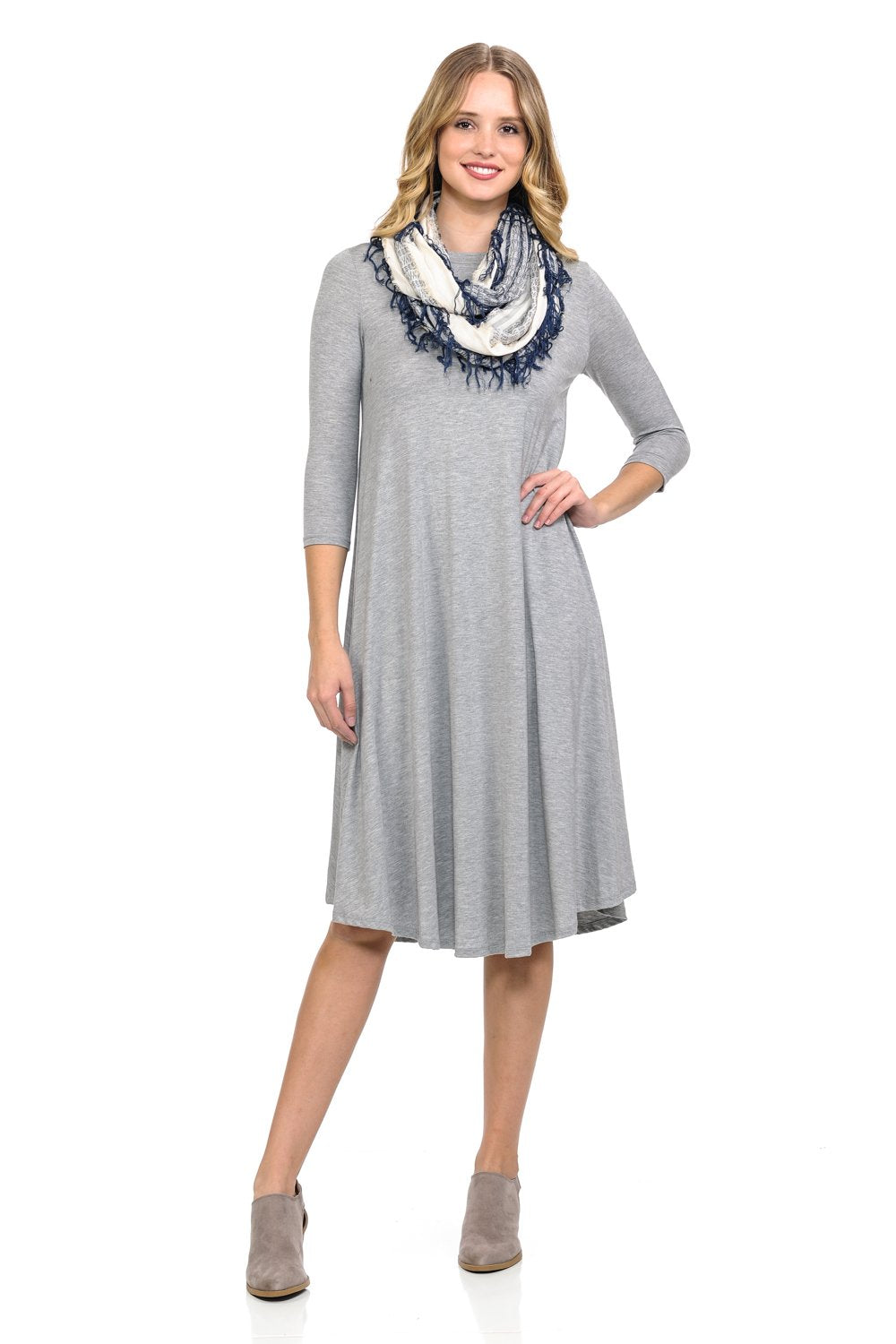 A-Line Swing Trapeze Midi Dress