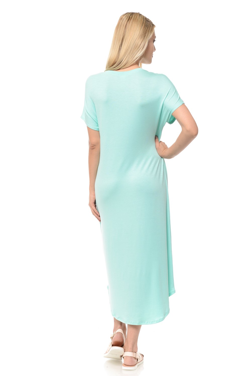 A-Line Short Sleeve Midi Dress