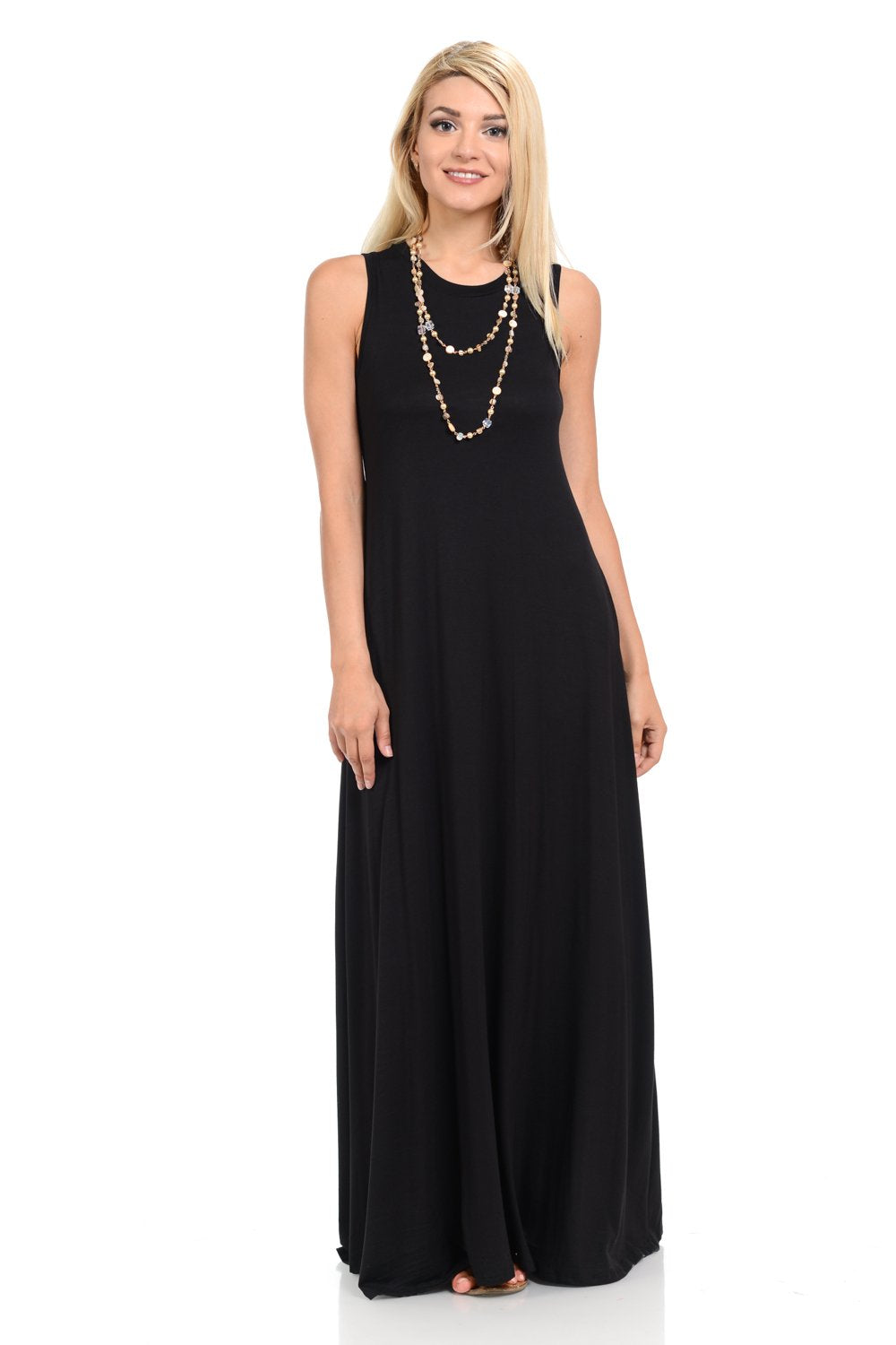 Sleeveless Maxi Dress with Pockets