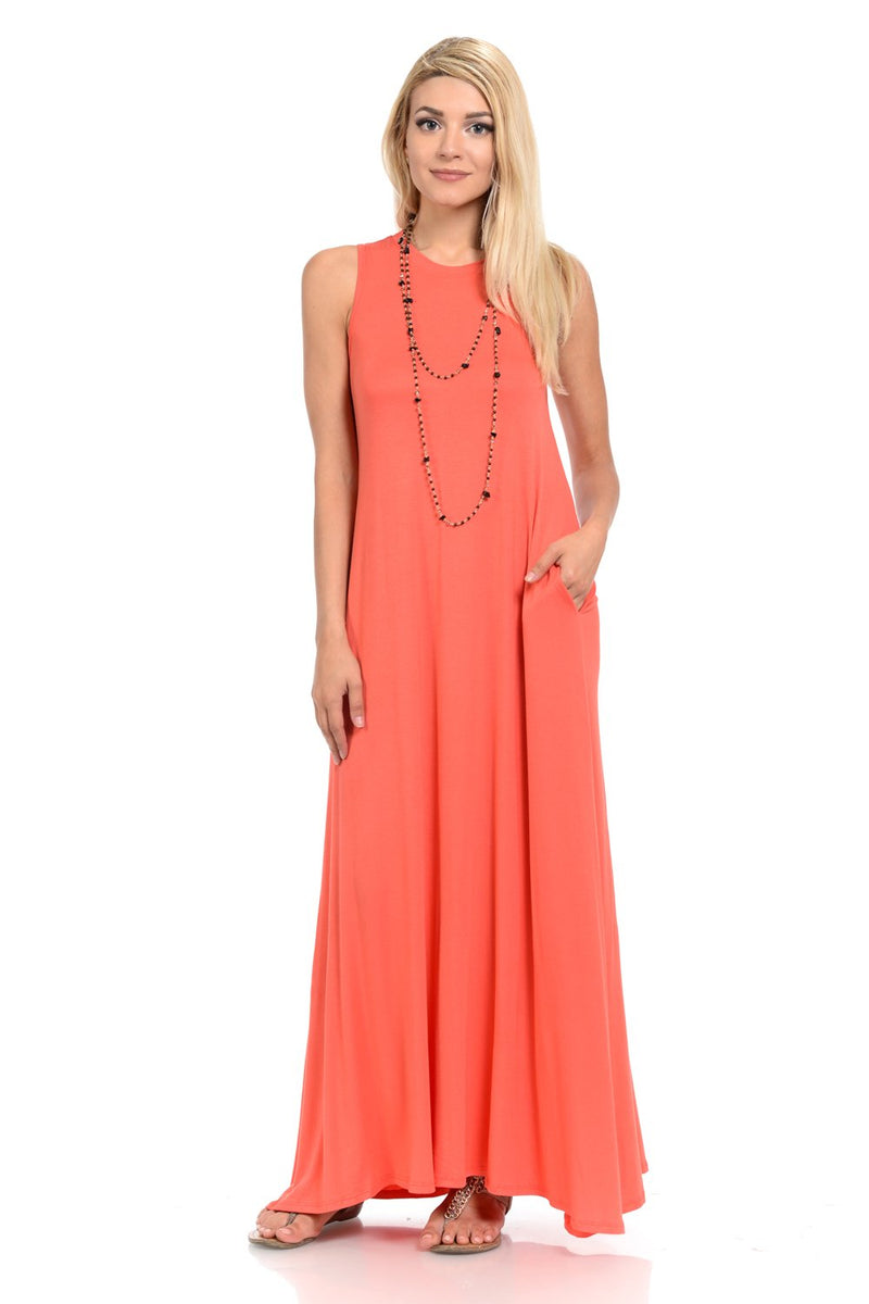 Sleeveless Maxi Dress with Pockets