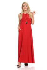 Sleeveless Maxi Dress with Pockets