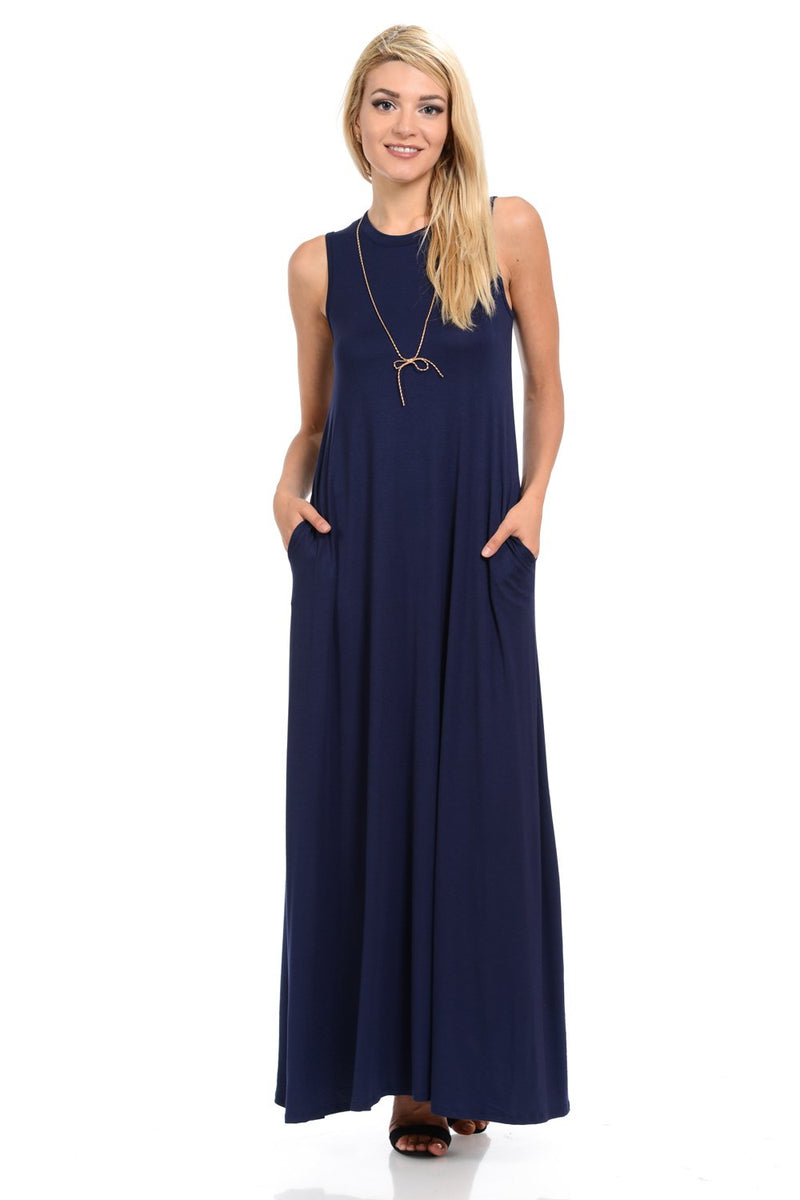 Sleeveless Maxi Dress with Pockets