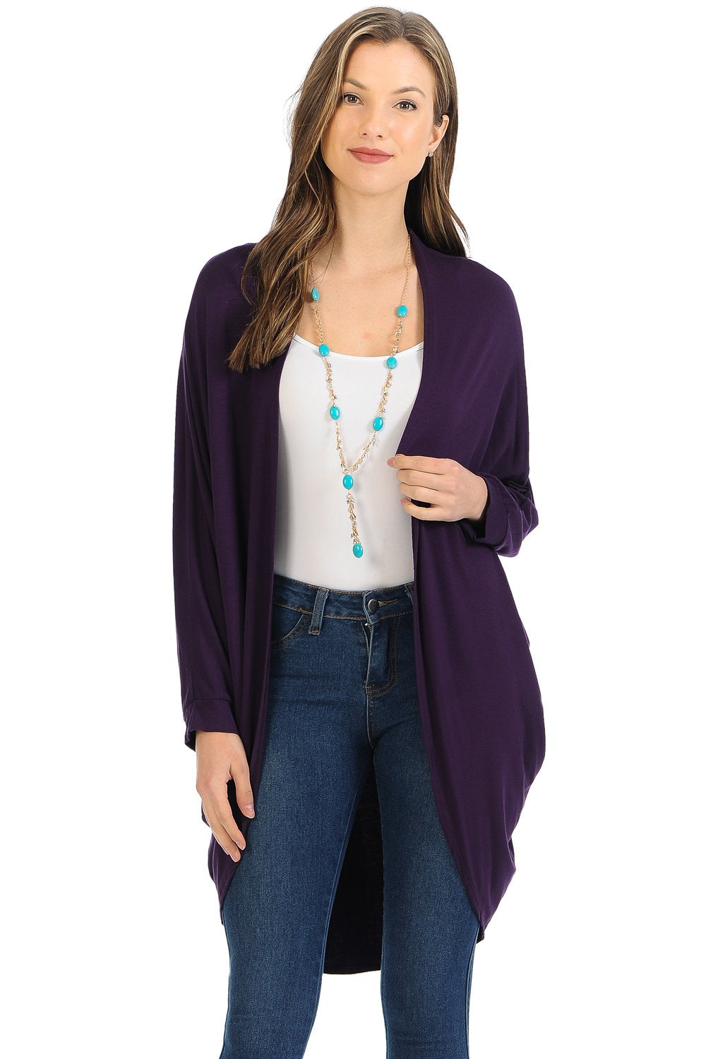 Jersey Batwing Sleeve Cardigan