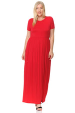 Short Sleeve Maxi Dress with Pockets Plus Size