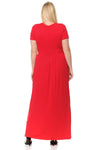 Short Sleeve Maxi Dress with Pockets Plus Size