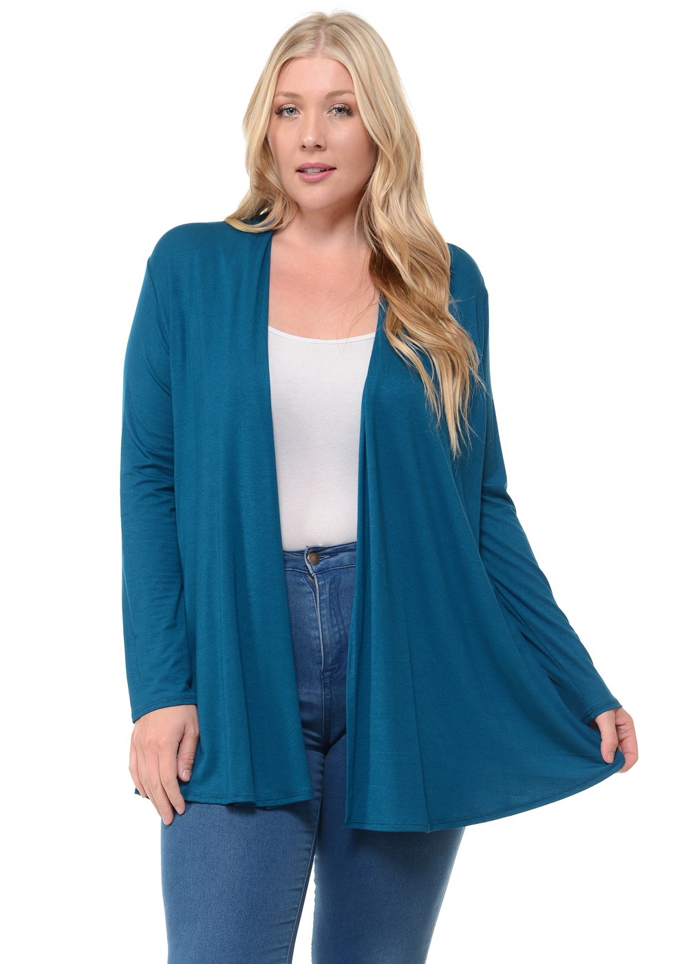 Long Sleeve Jersey Cardigan Plus Size