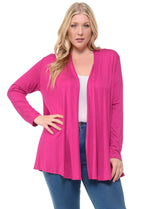 Long Sleeve Jersey Cardigan Plus Size