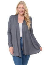 Long Sleeve Jersey Cardigan Plus Size