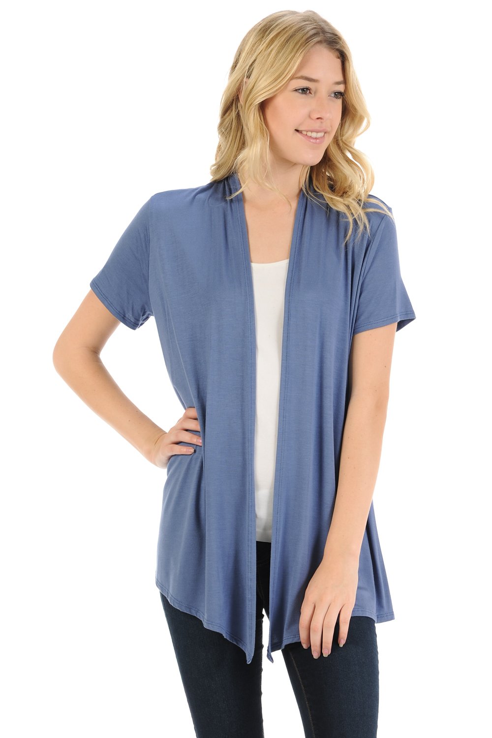 Short Sleeve Open Front Vest Plus Size