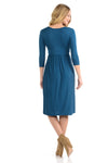 Fit and Flare Midi Dress with Pockets in Solid