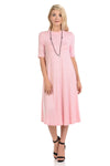 Mock Neck Trapeze Midi Dress