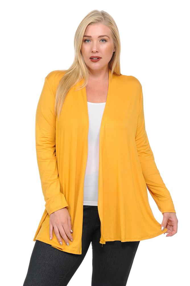 Long Sleeve Jersey Cardigan Plus Size