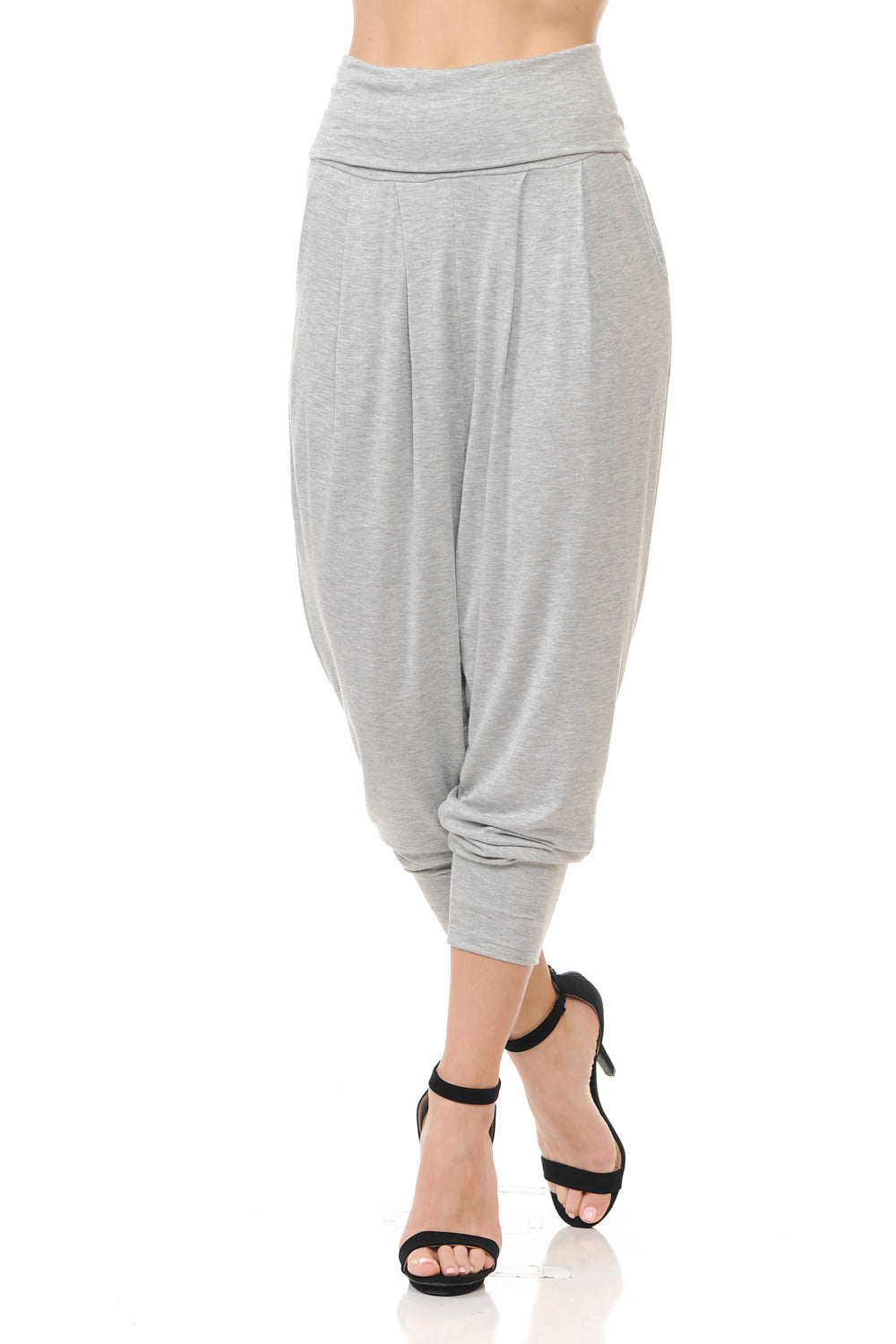 Banded Waist Harem Jogger Pants with Pockets