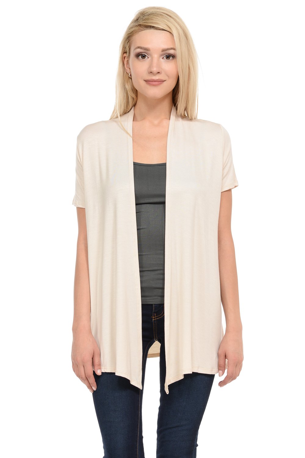 Short Sleeve Open Front Vest Plus Size