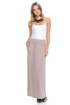 Maxi Skirt with Elastic Waistband and Pockets
