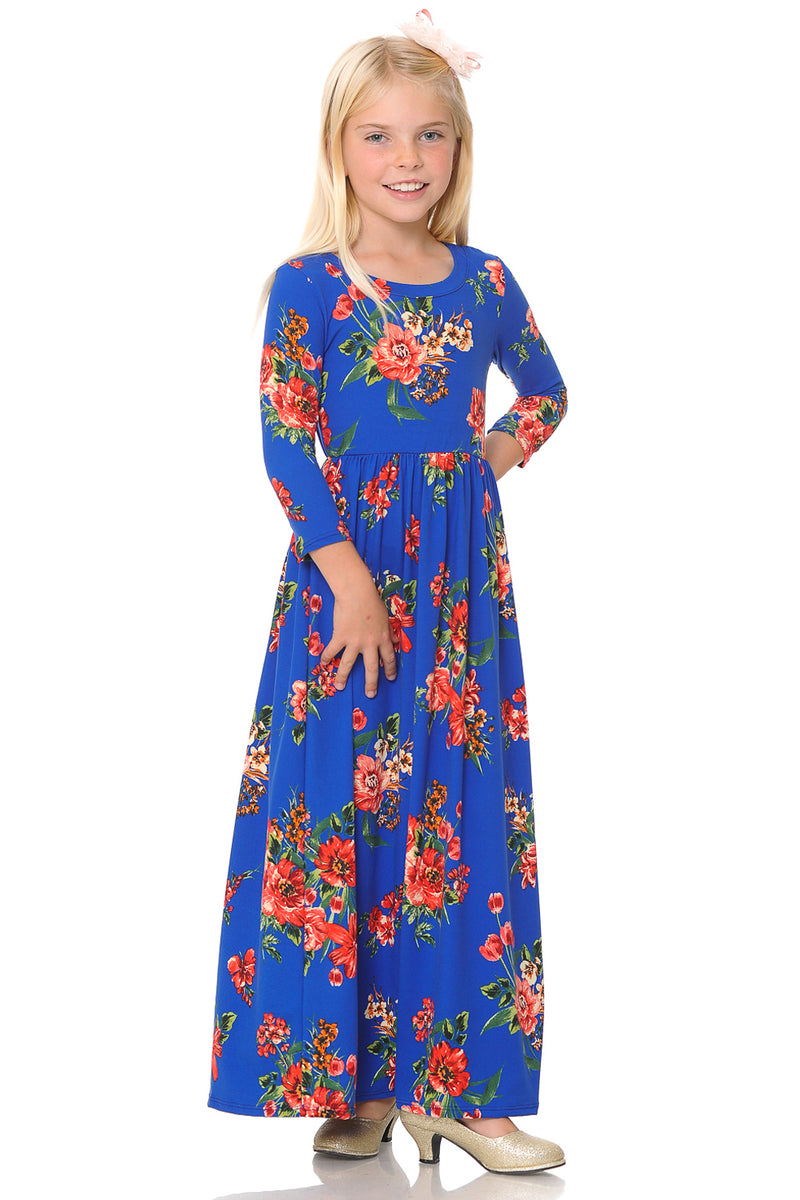 Fit and Flare Maxi Floral Dress