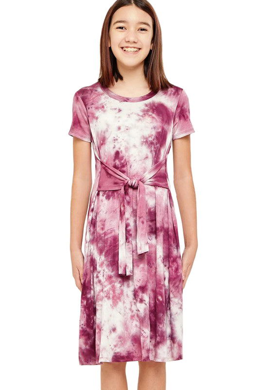 Tie-Dye Knit Midi Dress with Removable Label