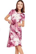Tie-Dye Knit Midi Dress with Removable Label
